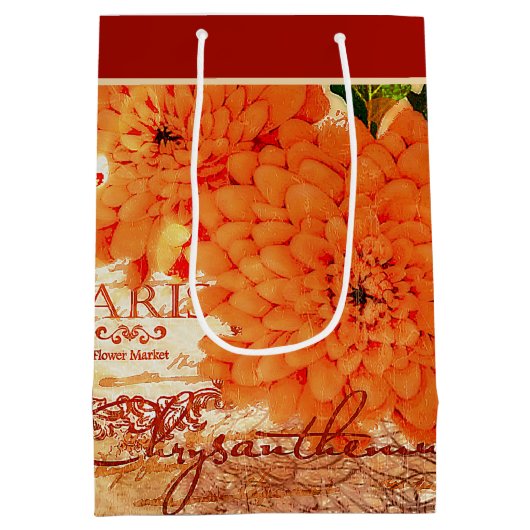 Herfst mums middel grote cadeautas (Achterkant)