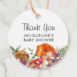 Herfst Mushroom Baby shower Dank u Bedankjes Labels