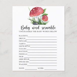 Herfst Mushroom Baby Word Scramble Game