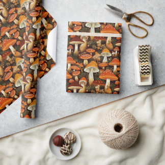 Herfst Mushroom Botanical Cottage Goblincore Cadeaupapier