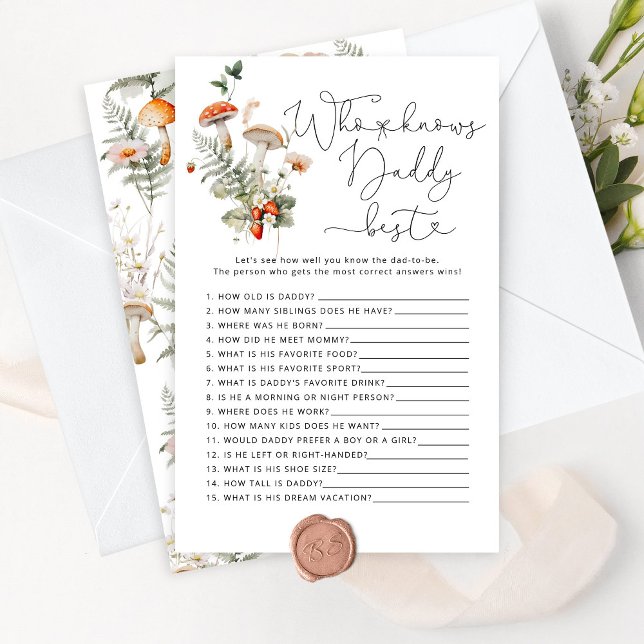 Herfst Mushroom Wie kent papa beste baby shower (Creator heeft geüpload)