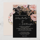 Herfst  Mutted Waterverf Floral Roos Gold Wedding Kaart (Voorkant / Achterkant)