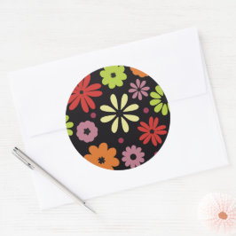 Herfst Naadloos Bloemmotief Ronde Sticker