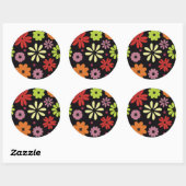 Herfst Naadloos Bloemmotief Ronde Sticker (Vel)