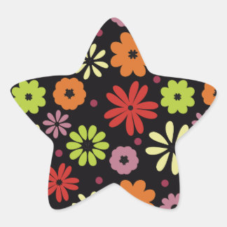 Herfst Naadloos Bloemmotief Ster Sticker
