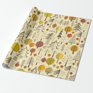 Herfst. Naadloos patroon met bos, herfstonderrug Cadeaupapier