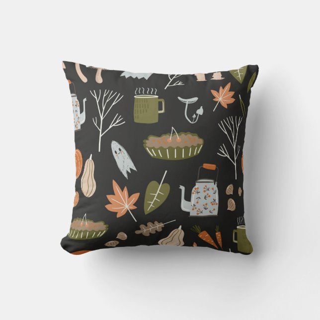 Herfst naadloos patroon met handige natuur element kussen (Voorkant)