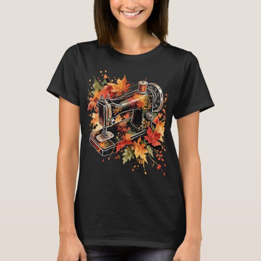 Herfst naaimachine t-shirt (Voorkant)