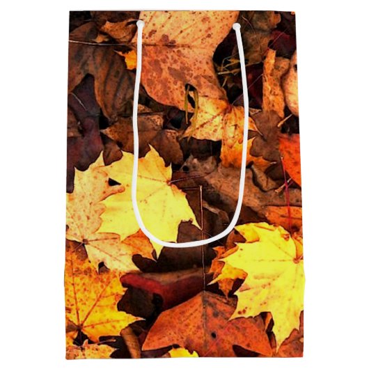 Herfst, naaldbladeren, herfstkleuren medium cadeauzakje (Achterkant)