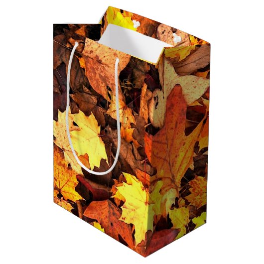 Herfst, naaldbladeren, herfstkleuren medium cadeauzakje (Achterkant Gekanteld)