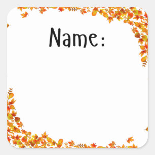 Herfst Naam Sticker voor Bulletin Boards