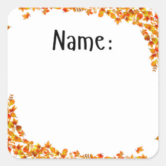 Herfst Naam Sticker voor Bulletin Boards