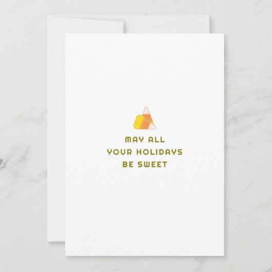 Herfst naar kerst Wenskaart - Candy Corn Tree Kaart (Achterkant)