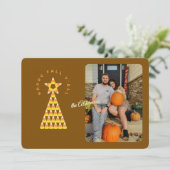 Herfst naar kerstfotokaart - Candy Corn Tree Kaart (Staand voorkant)