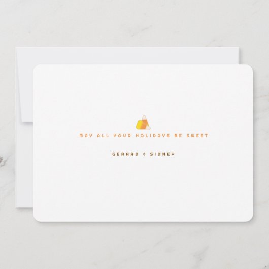 Herfst naar kerstfotokaart - Candy Corn Tree Kaart (Achterkant)