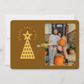 Herfst naar kerstfotokaart - Candy Corn Tree Kaart (Voorkant)