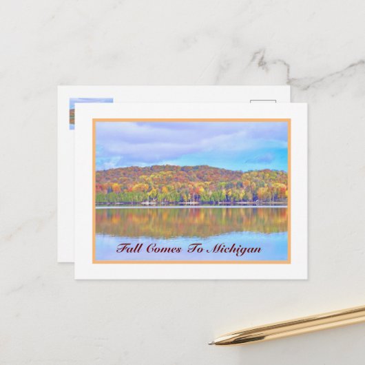 HERFST NAAR MICHIGAN BRIEFKAART (Voorkant / Achterkant in situ)