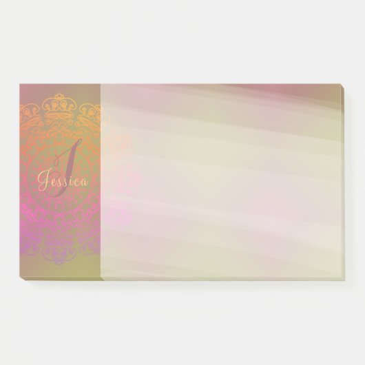 Herfst naar Winter Mandala Monogram Post-it Notes (Voorkant)