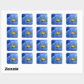 Herfst naar winter vierkante sticker (Vel)