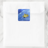 Herfst naar winter vierkante sticker (Tas)