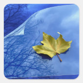 Herfst naar winter vierkante sticker (Voorkant)