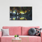 Herfst (nacht) canvas afdruk (Insitu (Woonkamer))