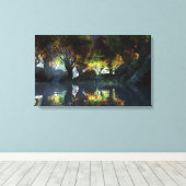 Herfst (nacht) canvas afdruk (Insitu (Houten vloer))