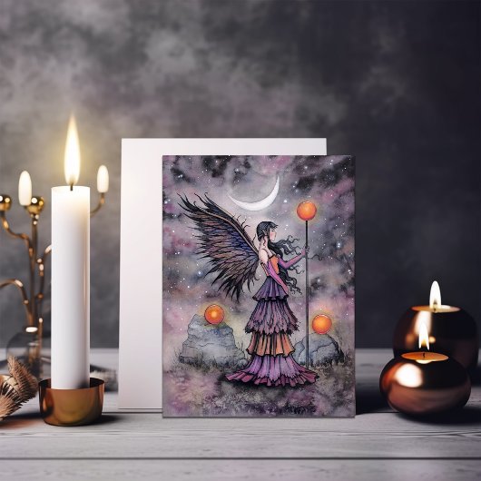 Herfst Nacht Fee Kunst van Molly Harrison Kaart