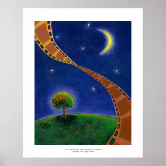 Herfst - nachtfilm - kunst leuk schilderen voor fi poster (Voorkant)