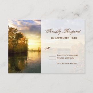 Herfst Naherfst Trees, Sunset Wedding RSVP-kaarten RSVP Kaartje