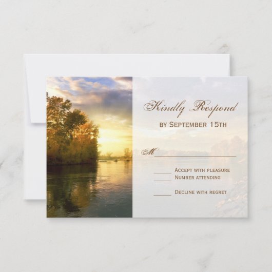 Herfst Naherfst Trees, Sunset Wedding RSVP-kaarten RSVP Kaartje (Voorkant)