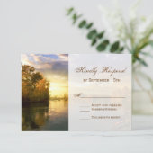 Herfst Naherfst Trees, Sunset Wedding RSVP-kaarten RSVP Kaartje (Staand voorkant)