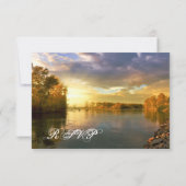 Herfst Naherfst Trees, Sunset Wedding RSVP-kaarten RSVP Kaartje (Achterkant)