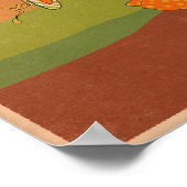 Herfst Naherfst Wind Girl met paraplu Poster (Hoek)