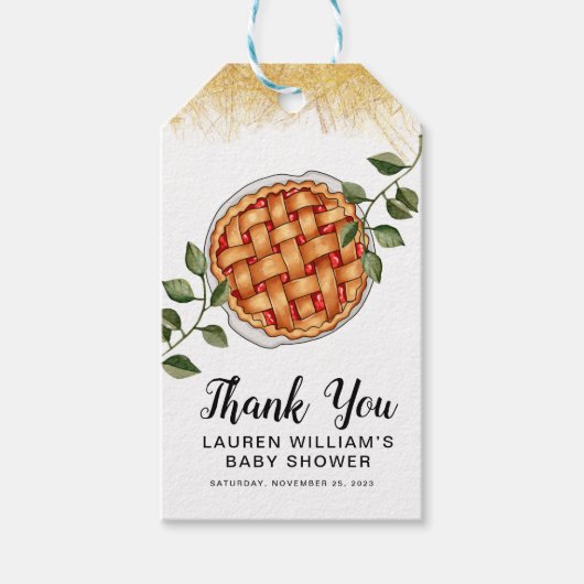 Herfst najaar Apple Pie Gift Labels Cadeaulabel (Voorkant)