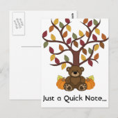 Herfst najaar Beer ontwerp Briefkaart (Voorkant / Achterkant)