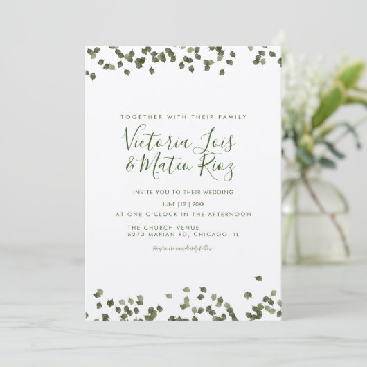 Herfst najaar bijtende trouwerij kaart (Staand voorkant)