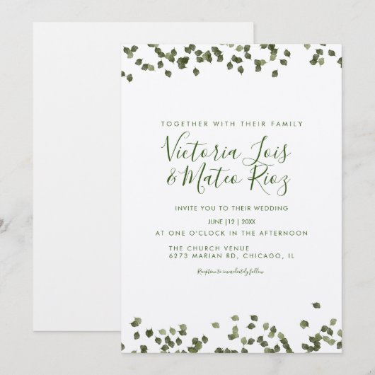 Herfst najaar bijtende trouwerij kaart (Voorkant / Achterkant)