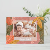 Herfst najaar foto geboorteaankondigingen feestdagenkaart (Staand voorkant)