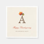 Herfst-/najaar leveert Thanksgiving op monogram Servetten (Voorkant)