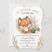 Herfst Najaar Little Fox Baby shower Invitation Kaart (Voorkant)