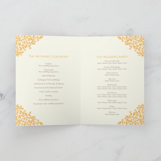 Herfst najaar oranje blad bruin monogram kunstbrui programma (Binnen)