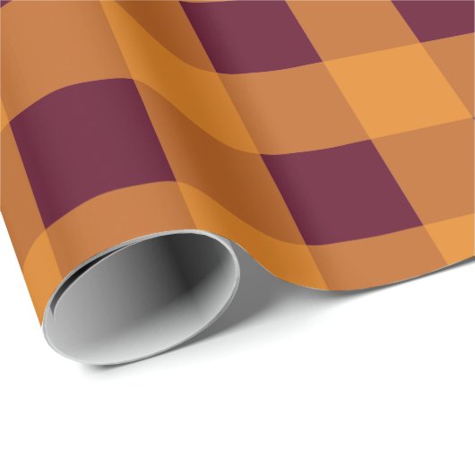 Herfst najaar Oranje Burgundy Pset Pattern Cadeaupapier (Rol Hoek)