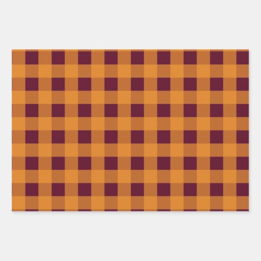 Herfst najaar Oranje Burgundy Pset Pattern Inpakpapier Vel (Voorkant 3)