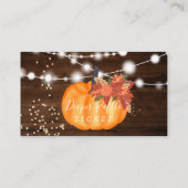 Herfst najaar pompoenstring licht luidole raffinag visitekaartje (Achterkant)