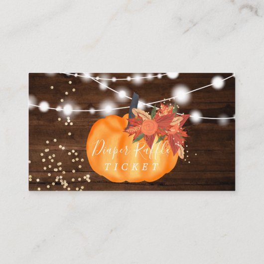 Herfst najaar pompoenstring licht luidole raffinag visitekaartje (Achterkant)