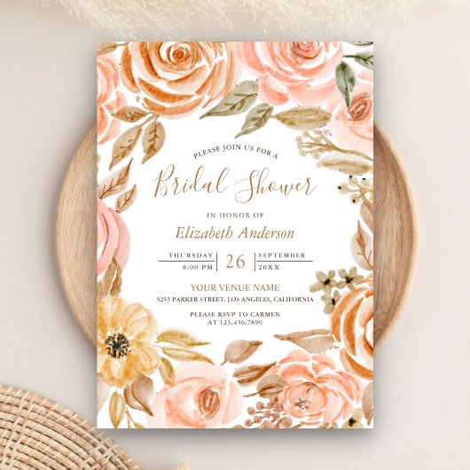 Herfst Najaar Rustic Earthy Floral Vrijgezellenfee Kaart