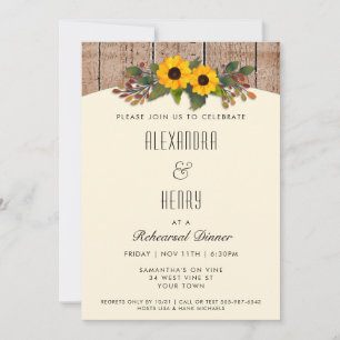 Herfst najaar Rustic Rehearsal Dinner Uitnodiging