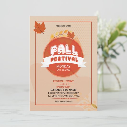 Herfst/najaar Sjabloon brochure Kaart (Staand voorkant)