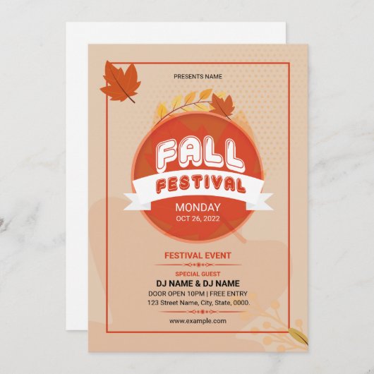 Herfst/najaar Sjabloon brochure Kaart (Voorkant / Achterkant)